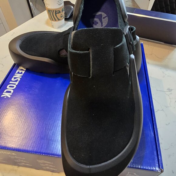 Birkenstock Reykjavik Antique Black Nubuck Leather Mens US 10 Mule Clog Slide - Picture 3 of 16